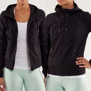 Lululemon athletica street to studio black striped zip up jacket